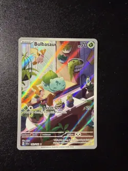 Pokemon TCG Bulbasaur Stellar Crown Illustration Holo Card 143/142 - Image 1