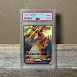Pokemon TCG Hidden Fates Charizard GX 9/68 PSA 10 GEM MT Full Art Holo Card - Image 1