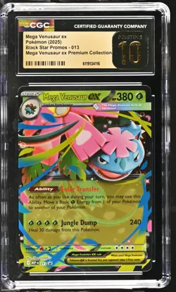 CGC 10 PRISTINE Mega Venusaur EX 013 MEP013 PREMIUM COLLECTION Pokemon Card 116 - Image 1