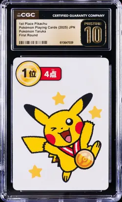 2025 POKEMON PLAYING CARDS JAPANESE 1ST PLACE PIKACHU CGC 10 PRISTINE - Image 1