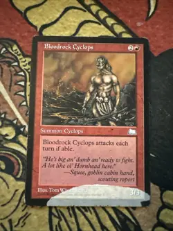 Mtg Magic Weatherlight Misprint Error Bloodrock Cyclops Missing Ink Card - Image 1