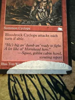 Mtg Magic Weatherlight Misprint Error Bloodrock Cyclops Missing Ink Card - Image 2