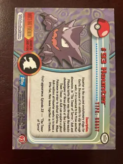 Haunter #93 1999 Topps Pokemon TV Animation Edition Non Holo Blue Logo Card - Image 2
