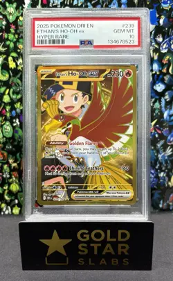 Ethan's Ho-Oh EX 239/182 Sv10: Destined Rivals Hyper Rare Card PSA 10 - Image 1