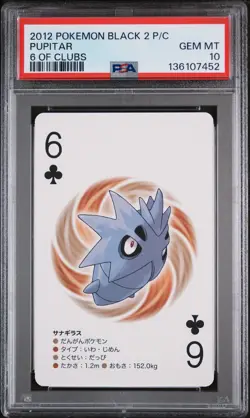 2012 POKEMON BLACK 2 PLAYING CARDS 6 OF CLUBS PUPITAR PSA 10 - Image 1