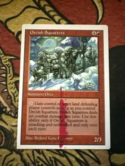 Mtg 5th Edition Orchid Squatters Double Misprint Magenta Ink Square Corner Error - Image 1