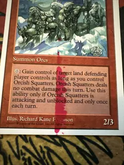 Mtg 5th Edition Orchid Squatters Double Misprint Magenta Ink Square Corner Error - Image 2
