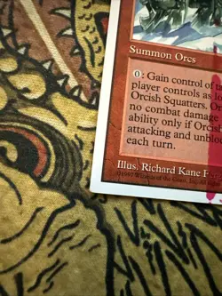 Mtg 5th Edition Orchid Squatters Double Misprint Magenta Ink Square Corner Error - Image 3