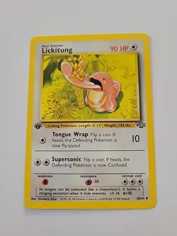 Pokemon TCG Lickitung Jungle 1st Edition Uncommon Card 38/64 WOTC - Image 1