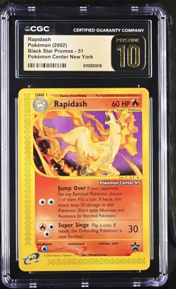 CGC 10 PRISTINE Rapidash 51 POKEMON CENTER NEW YORK PROMO Pokemon Card 018 - Image 1