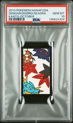 2013 POKEMON HANAFUDA KANTO OCTOBER DODRIO/GENGAR/SEADRA PSA 10 - Image 1