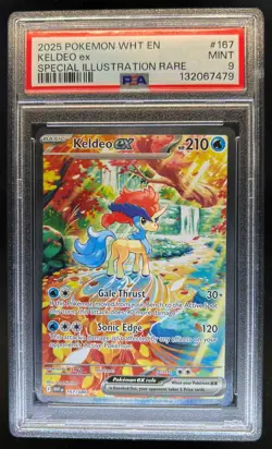 2025 Pokemon White Flare Keldeo ex Special Illustration Rare #167/086 PSA 9 - Image 1
