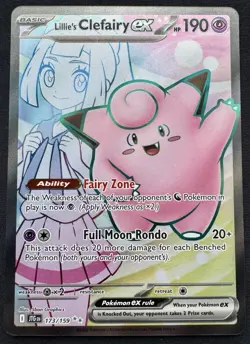 Lillie’s Clefairy ex 173/159 Full Art Ultra Rare Journey Together Pokemon TCG - Image 1