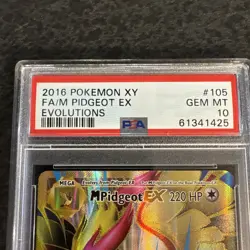 Pokemon XY Evolutions Mega M Pidgeot EX 105/108 2016 PSA 10 #105 - Image 2