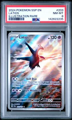 2024 POKEMON SSP EN-SURGING SPARKS ILLUSTRATION RARE #203 LATIOS PSA 8 - Image 1