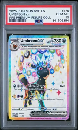 2025 POKEMON PRISMATIC EVOLUTIONS PREMIUM FIGURE COLLECTION UMBREON EX PSA 10 - Image 1