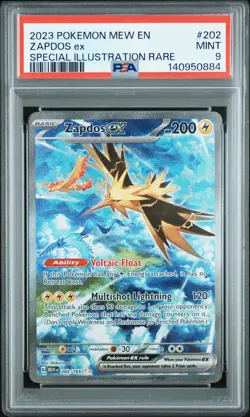 2023 POKEMON MEW EN-151 SPECIAL ILLUSTRATION RARE #202 ZAPDOS EX PSA 9 - Image 1
