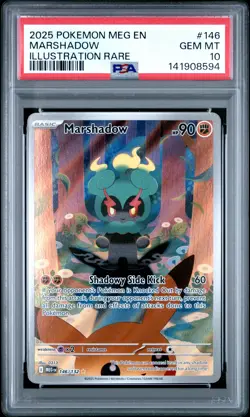 2025 POKEMON MEG EN-MEGA EVOLUTION ILLUSTRATION RARE #146 MARSHADOW PSA 10 - Image 1