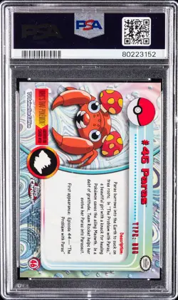 2000 TOPPS CHROME POKEMON T.V. #46 PARAS PSA 9 - Image 2