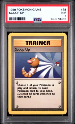 1999 POKEMON BASE SET UNLIMITED #78 SCOOP UP PSA 7 - Image 1