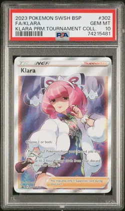 2023 Pokemon SWSH Black Star Promo Premium #302 Full Art Klara PSA 10 Gem Mint - Image 1
