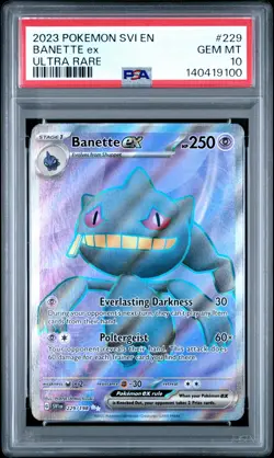 2023 POKEMON SVI EN-SCARLET & VIOLET ULTRA RARE #229 BANETTE EX PSA 10 - Image 1