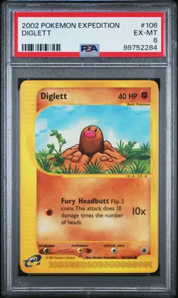 2002 POKEMON EXPEDITION #106 DIGLETT PSA 6 - Image 1