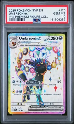 2025 POKEMON PRISMATIC EVOLUTIONS PREMIUM FIGURE COLLECTION UMBREON EX PSA 10 - Image 1