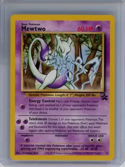 2000 Pokemon 12 Mewtwo Black Star Promo - Image 1