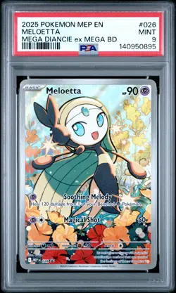 2025 POKEMON MEP MEGA DIANCIE EX MEGA BATTLE DECK MELOETTA PSA 9 - Image 1