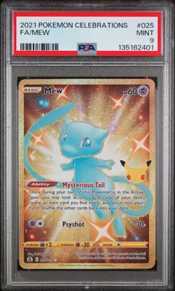 2021 POKEMON CELEBRATIONS #025 FULL ART/MEW PSA 9 - Image 1