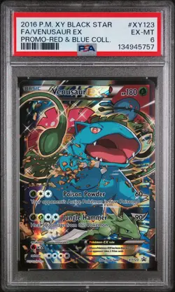2016 POKEMON XY BLACK STAR PROMO RED & BLUE COLL FULL ART/VENUSAUR EX PSA 6 - Image 1