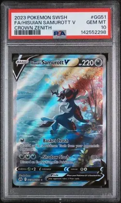 PSA 10 Gem Mint Samurott V #GG51 Full Art Crown Zenith Pokemon Card - Image 1