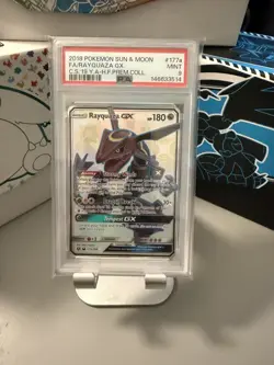 2018 Pokemon Rayquaza GX 177a/168 Full Art PSA 9 Celestial Storm Alt Art - Image 1