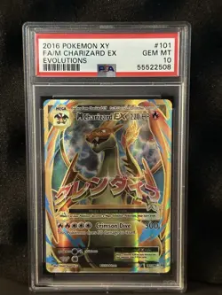 2016 POKEMON XY EVOLUTIONS #101 FULL ART/M CHARIZARD EX PSA 10 - Image 1