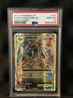 2016 POKEMON XY EVOLUTIONS #101 FULL ART/M CHARIZARD EX PSA 10 - Image 2
