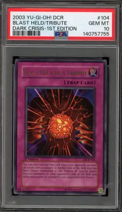 Yu-Gi-Oh! Blast Held by a Tribute Dark Crisis 1st Edition DCR-104 PSA 10 - Image 1