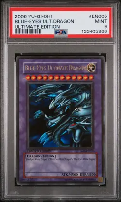 2006 YU-GI-OH! ULTIMATE EDITION #EN005 BLUE-EYES ULTIMATE DRAGON PSA 9 - Image 1