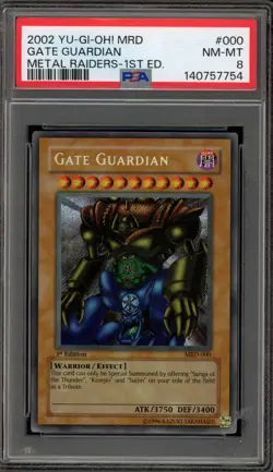 Yu-Gi-Oh! Gate Guardian Metal Raiders 1st Edition Secret Rare MRD-000 PSA 8 - Image 1