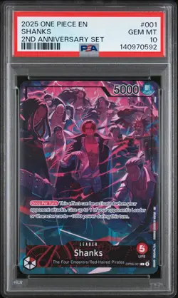 2025 ONE PIECE ENGLISH VERSION 2ND ANNIVERSARY SET #001 SHANKS PSA 10 - Image 1