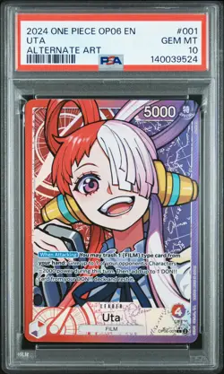 2024 ONE PIECE OP06-WINGS OF THE CAPTAIN ALTERNATE ART #001 UTA PSA 10 - Image 1