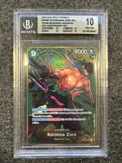 2025 ONE PIECE JAPANESE 2ND ANNIVERSARY SET OP06-118 RORONOA ZORO BGS 10 - Image 1