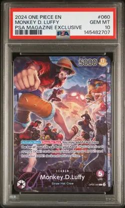 2024 ONE PIECE PROMOS PSA MAGAZINE EXCLUSIVE #060 MONKEY D. LUFFY PSA 10 - Image 1