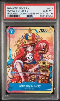 2024 ONE PIECE PROMOS 2ND ANV TOURNAMENT-PARTICIPATION MONKEY D. LUFFY PSA 10 - Image 1
