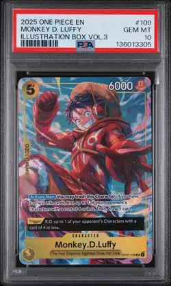 2025 ONE PIECE PROMOS ILLUSTRATION BOX VOL.3 #109 MONKEY D. LUFFY PSA 10 - Image 1