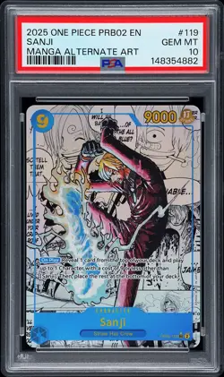 2025 ONE PIECE MANGA ALTERNATE ART PRB02- VOL.2 SANJI PSA 10 - Image 1