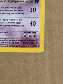 Pokemon Dark Alakazam Holo Rare Card 1/82 Team Rocket Unlimited - Image 4