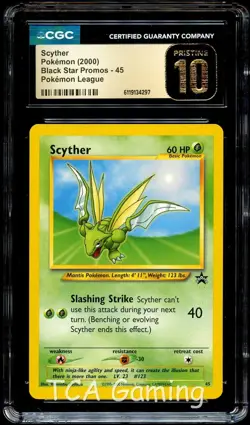 CGC 10 PRISTINE Scyther 45 WOTC Black Star PROMO Pokemon Card 297 - Image 1