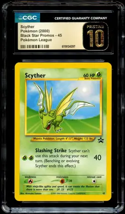 CGC 10 PRISTINE Scyther 45 WOTC Black Star PROMO Pokemon Card 297 - Image 2