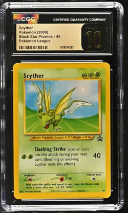 CGC 10 PRISTINE Scyther 45 POKEMON LEAGUE WOTC Black Star Promo Pokemon Card 293 - Image 1
